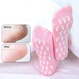جوراب سیلیکونی ترک پا رنگ صورتی کمرنگ