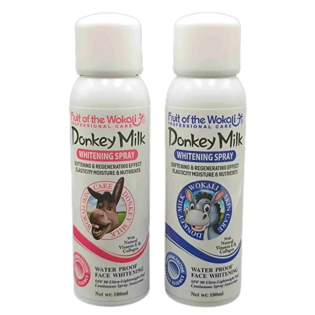 اسپری ضدآفتاب سفیدکننده و آبرسان شیر الاغ WOKALI(spf90)